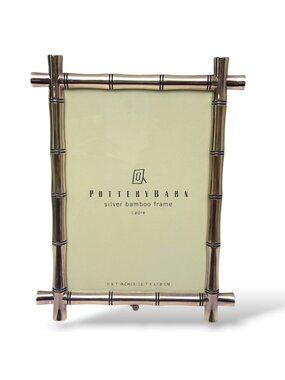 Pottery Barn Metal Bamboo Frame 5x7 Metal Easel Back Photo Desk Frame
